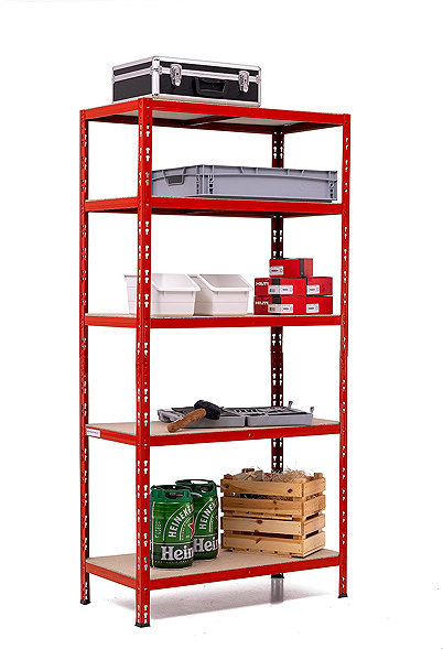 Shelving Unit Trestles Shelf rack 1800 × 900 × 500 mm, red ...