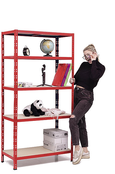 Shelving Unit Trestles Shelf rack 1800 × 900 × 500 mm, red ...