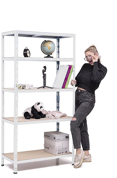 Shelving Unit Trestles Shelf rack 1800 × 900 × 500mm, white ...