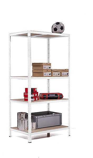Shelving Unit Trestles Shelf rack 1800 × 900 × 600 mm, 4 shelves, white ...