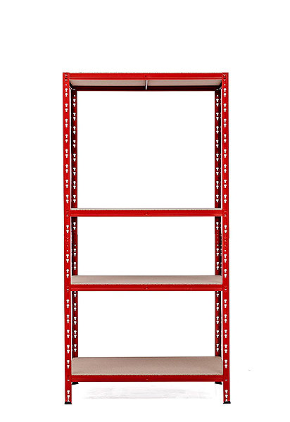 Shelving Unit Trestles Shelf rack 1800 × 900 × 600 mm, 4 shelves, red ...
