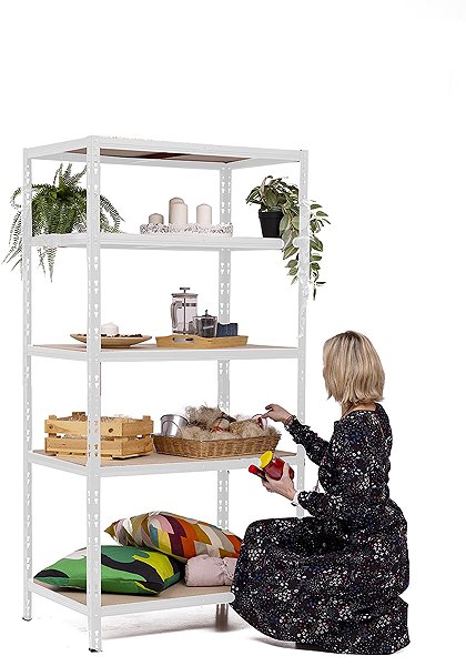 Shelving Unit Trestles Shelf rack 1800 × 900 × 600 mm, white ...