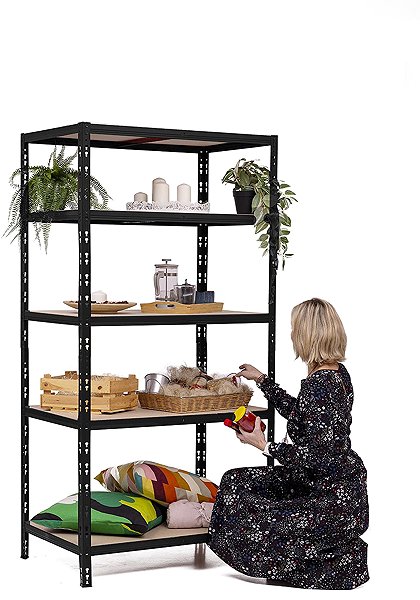 Shelving Unit Trestles Shelf rack 1800 × 900 × 600 mm, black ...