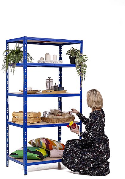 Shelving Unit Trestles Shelf rack 1800 × 900 × 600 mm, blue ...