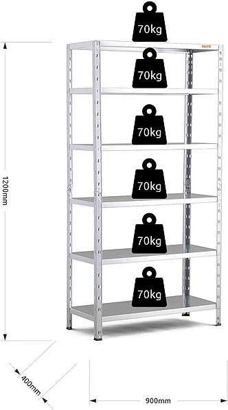 Regál Trestles Regál Limited pozinkovaný 6 políc ...