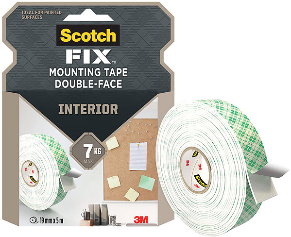 3M Scotch-FIX™ Double-Sided Adhesive Tape 4496G-1950-P Double-Sided Interior Mounting Tape, 19 mm × 5 m .