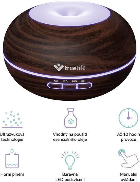Aroma Diffuser  TrueLife AIR Diffuser D5 Dark Features/technology