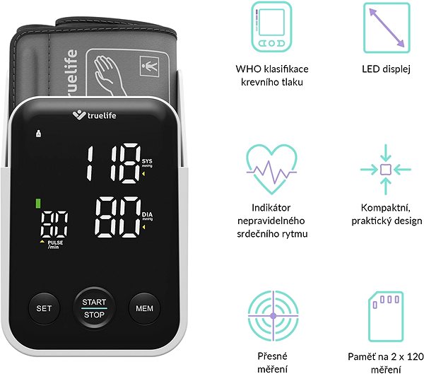 Pressure Monitor TrueLife Pulse B-Vision Features/technology