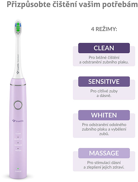 Elektrický zubní kartáček TrueLife SonicBrush Compact Duo Black / Lavender ...