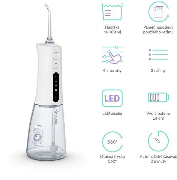 Elektrická ústna sprcha TrueLife AquaFloss Compact L100 ...