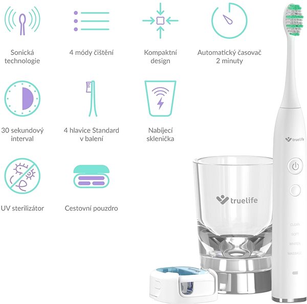 Electric Toothbrush TrueLife SonicBrush GL UV Features/technology