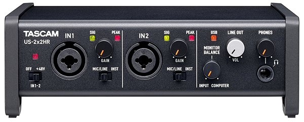 Külső hangkártya Tascam US-2x2HR Csatlakozási lehetőségek (portok)