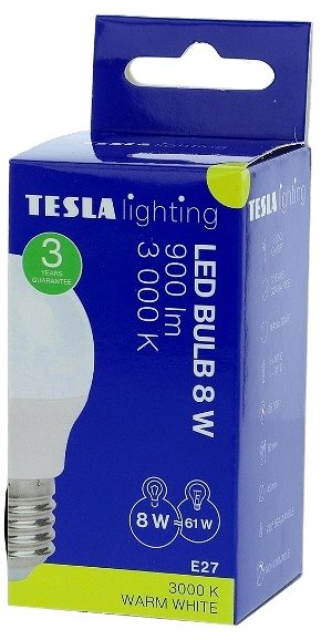 LED-Birne TESLA LED Birne Miniglobe BULB E27 - 8 Watt - warmweiß ...