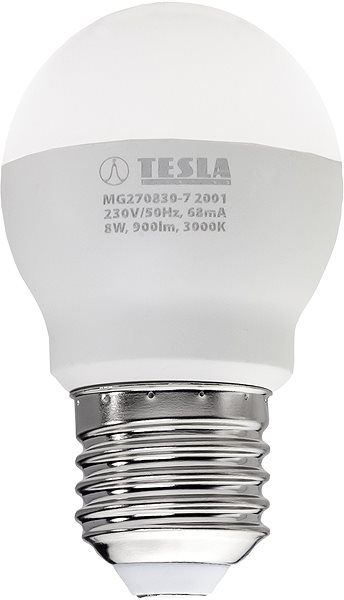 LED-Birne TESLA LED Birne Miniglobe BULB E27 - 8 Watt - warmweiß ...