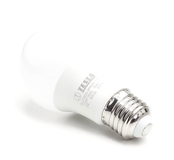 LED Bulb TESLA LED BULB E27, 9W, 806lm, 3000K Warm White, 3 pcs Lateral view