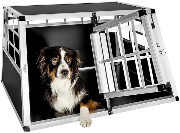 Tectake Double Dog Transport Box with Straight Rear Wall, 89×69×50cm.