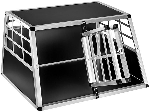 Tectake Double Dog Transport Box with Straight Rear Wall, 89×69×50cm.