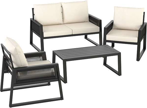 Garden furniture TecTake Captive - rope weave, aluminium frame .