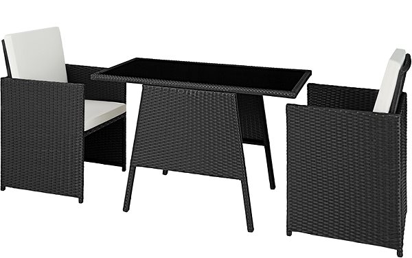Garden furniture TecTake Lausanne - rattan, black .