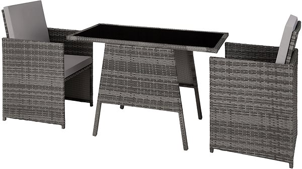 Garden furniture TecTake Lausanne - rattan, dark grey .