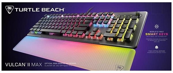 Gaming Keyboard Turtle Beach with optical switches Vulcan II Max, Linear Red Sw. US, black ...