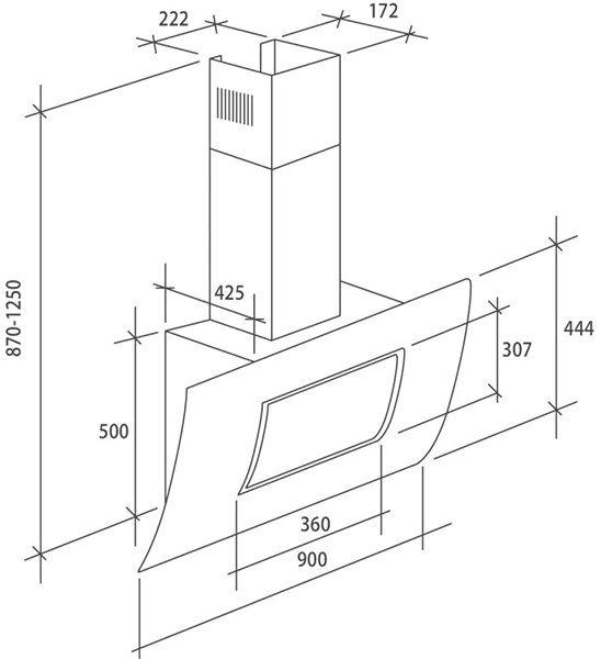 Extractor Hood Hoover HDMC9800L/1W Technical draft