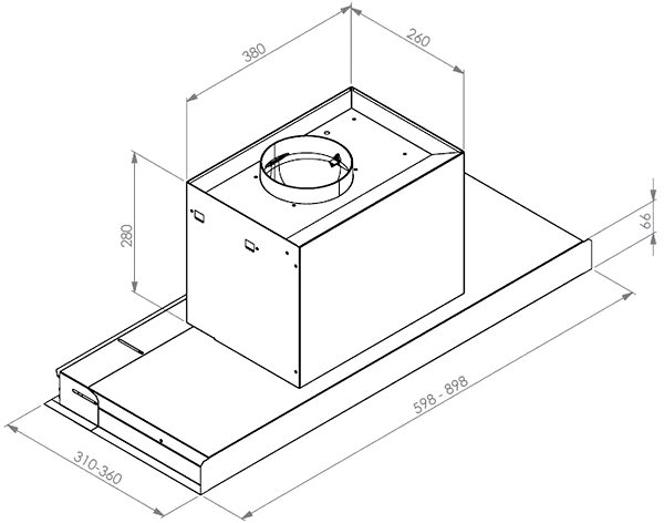 Extractor Hood NT Air GH 20 IX 60 cm Technical draft