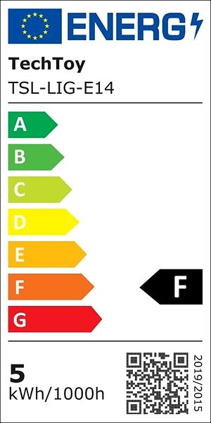 LED Bulb TechToy Smart Bulb RGB 4,4W E14 Energy label