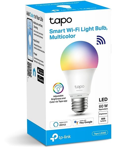 LED Bulb TP-LINK Tapo L530E, Smart WiFi Colour Light Bulb Packaging/box