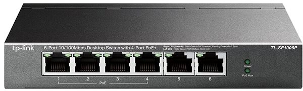 Switch TP-Link TL-SF1006P Anschlussmöglichkeiten (Ports)