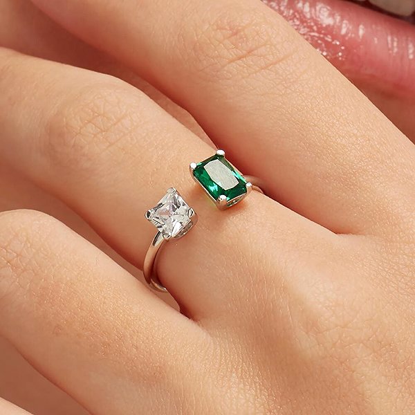 BROSWAY Fancy Life Green FLG09B ring, size 56 (Ag 925/1000, 1.7g).