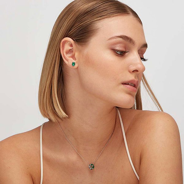 BROSWAY Single Fancy Life Green FLG05 earring 1 pc (Ag 925/1000, 1g) .
