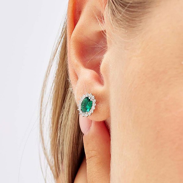 BROSWAY Fancy Life Green FLG14 earrings (Ag 925/1000, 2g).