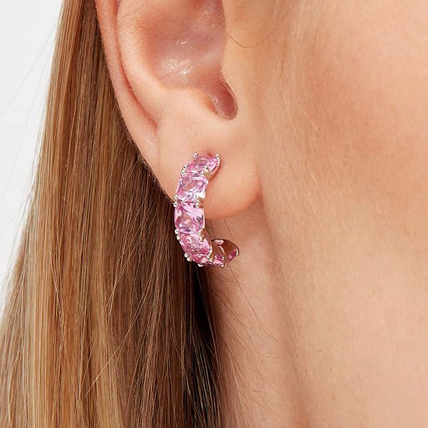 BROSWAY Single Fancy Vibrant Pink FVP10 earrings, 1pc (Ag 925/1000, 2.3g).
