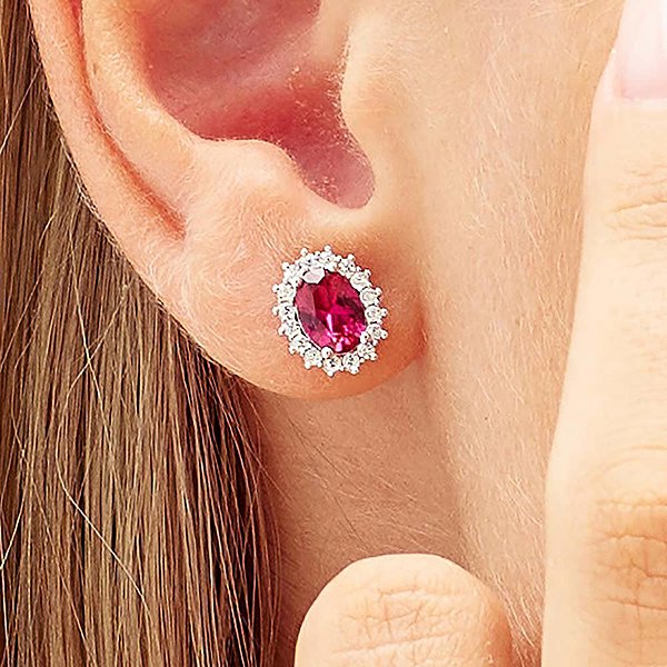 BROSWAY Fancy Passion Ruby FPR15 earrings (Ag 925/1000, 2.2g).
