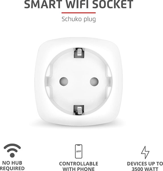 Okos konnektor Trust Smart WiFi dugalj EU / 2db Jellemzők/technológia