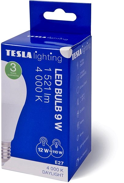 LED izzó TESLA LED BULB, E27, 12 W, 1521 lm, 4000 K, nappali, fehér Csomagolás/doboz