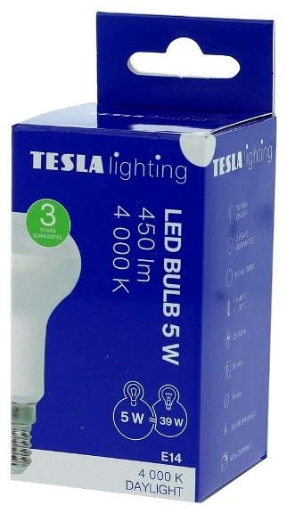 LED izzó TESLA LED REFLECTOR R50, E14, 5 W, 450 lm, 4000 K, nappali fehér ...