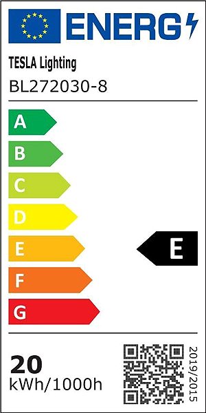 LED-Birne Tesla - LED-Glühbirne BULB E27, 20W, 230V, 2500lm, 25 000h, 3000K warmweiß 220° Energielabel