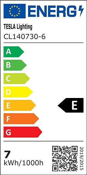 LED-Birne Tesla - LED-Glühbirne CANDLE Kerze, E14, 7W, 230V, 806lm, 25 000h, 3000K warmweiß, 180° Energielabel