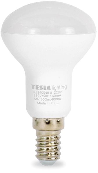 LED žiarovka Tesla – LED žiarovka Reflektor R50, E14, 5 W, 230 V, 500 lm, 25 000 h, 4 000 K denná biela, 180st ...
