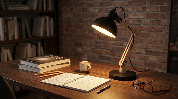 Tischlampe Tesla KATKA retro, E27, Metall/Holz, schwarz ...