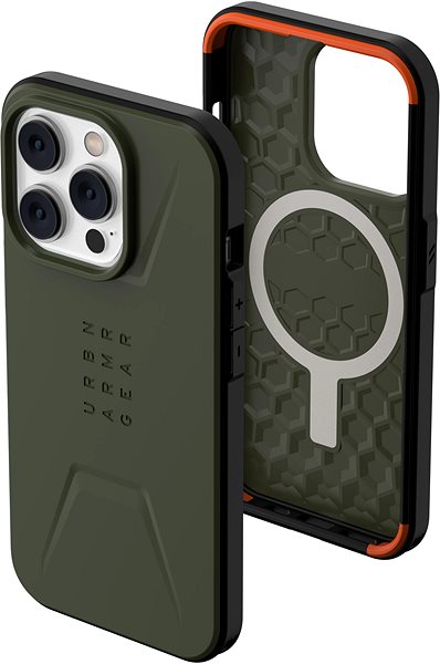 Telefon tok UAG Civilian MagSafe iPhone 14 Pro olívazöld tok ...