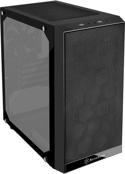 Számítógépház SilverStone Precision PS15B Tempered Glass fekete Képernyő