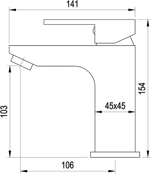 Tap AQUALINE Washbasin Mixer Technical draft