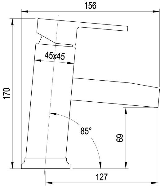 Tap AQUALINE Washbasin Mixer Technical draft