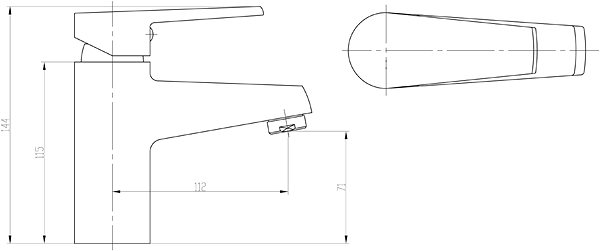 Tap AQUALINE Washbasin Mixer Technical draft