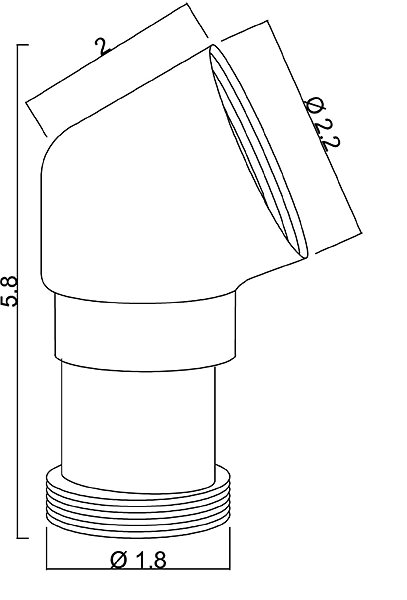 Tap SAPHO Shower elbow between head and hose 1/2', brass/chrome AR067 Technical draft