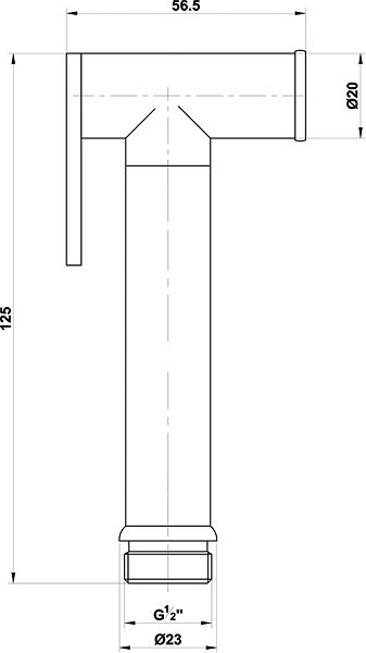 SAPHO Bidet Spray Shower Head, Chrome BS616 Technical Drawing