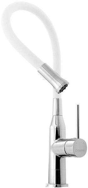 Tap SAPHO SILI pedestal basin mixer, flexible arm, white/chrome SR481 Features/technology